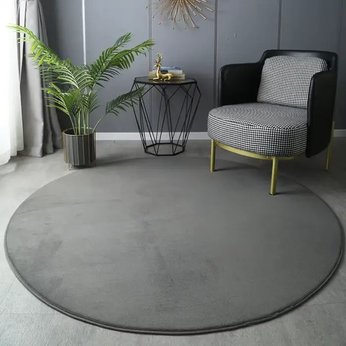 Tapis rond en velours de corail pour décoration de maison