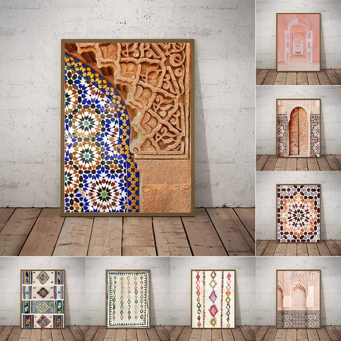 Impressions d'art de tapis rose Vintage