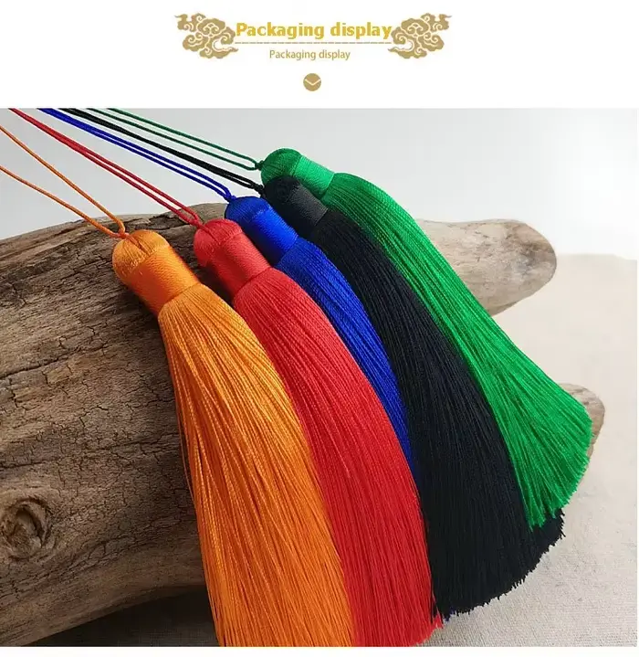 Pampilles en Polyester avec anneau de suspension, 2 pièces de 12CM, en soie, pour décoration de la m