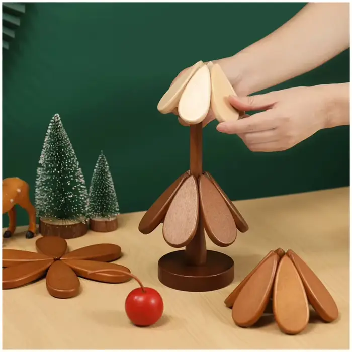 Tapis isolant d'arbre Table à manger en bois massif