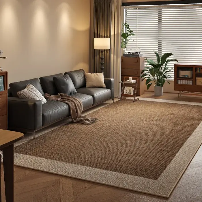 Tapis imprimé en Jute tissé marron