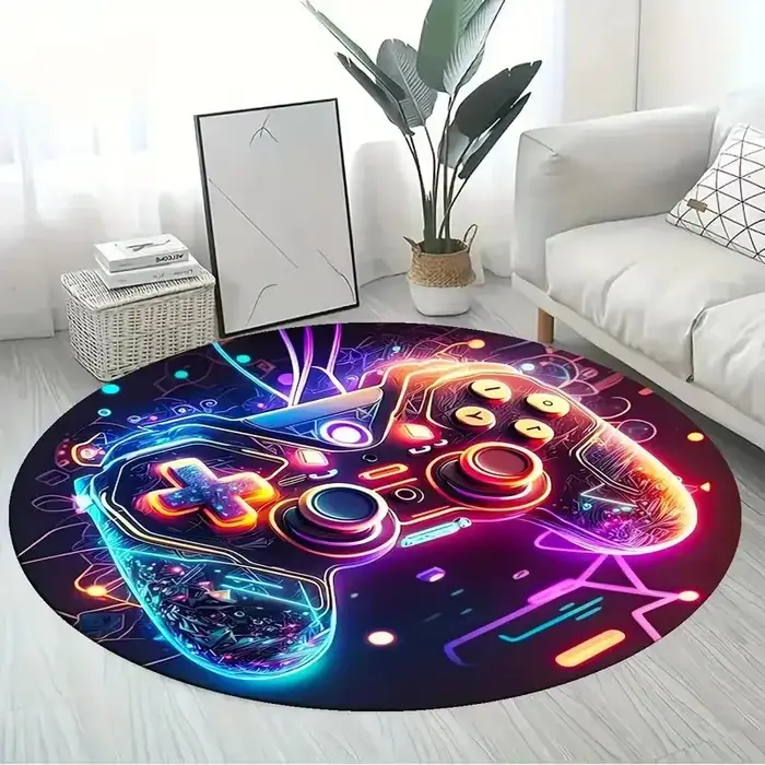 Tapis rond décontracté de jeu pour chambre de garçons