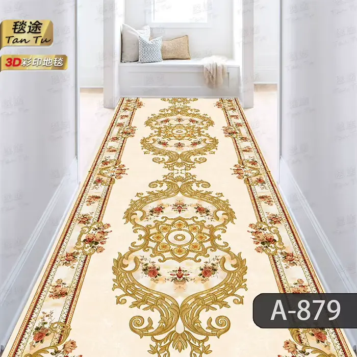 Tapis de couloir Long, lavable en Machine, pliable, antidérapant, fleur de printemps, décoration de