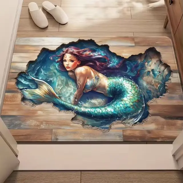 Tapis de sol à illusion optique avec design 3D à effet de chute verticale
