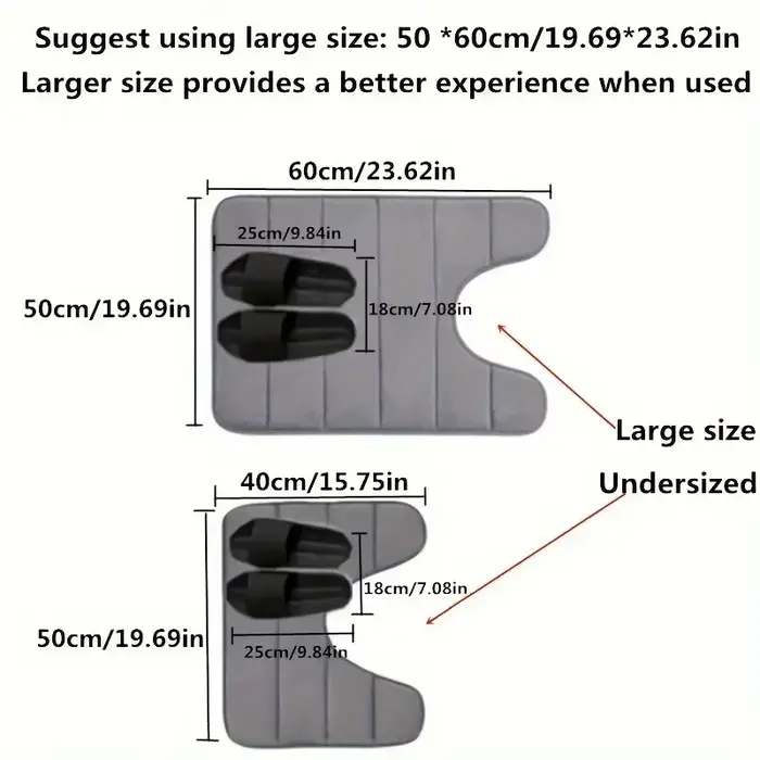 Tapis de toilette en forme de U en mousse à mémoire de forme