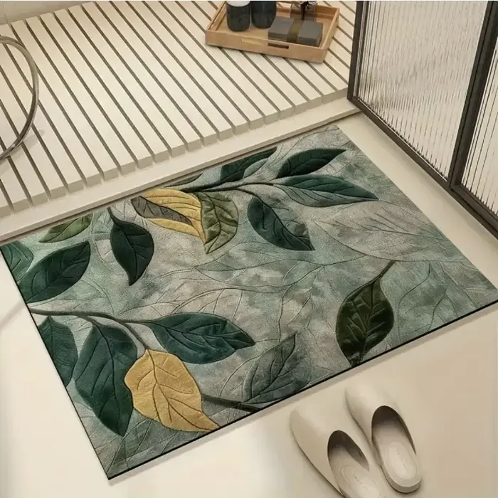 Tapis de sol visuel tridimensionnel plante verte