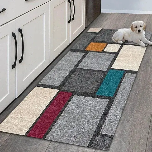 VIKAMA Tapis de sol de cuisine géométrique simple