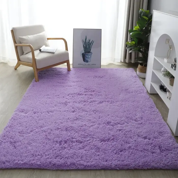 Tapis moelleux et doux en fausse fourrure pour salon