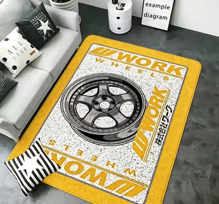Tapis d'entrée Work Wheel Hub - Tapis antidérapant pour chambre