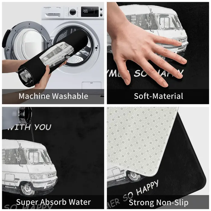 Quand je suis avec vous Hymer so happy paillasson antidérapant tapis de sol