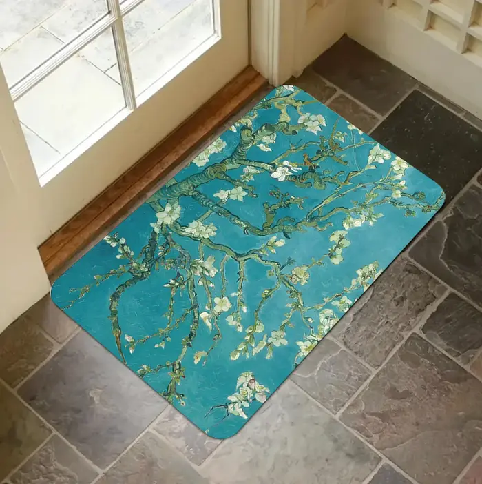 Tapis de sol rétro Van Gogh avec peinture à l'huile imprimée, décoration de chambre à coucher, absor