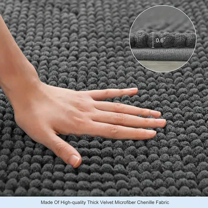 Tapis de bain en Chenille en forme de L