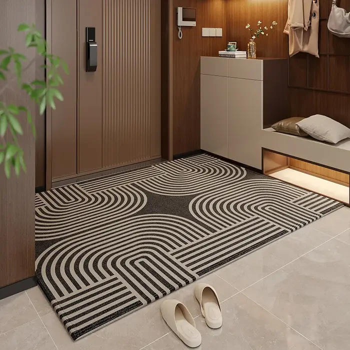 VIKAMA Tapis de couloir moderne à motifs géométriques, résistant à l'usure, antidérapant, facile à n