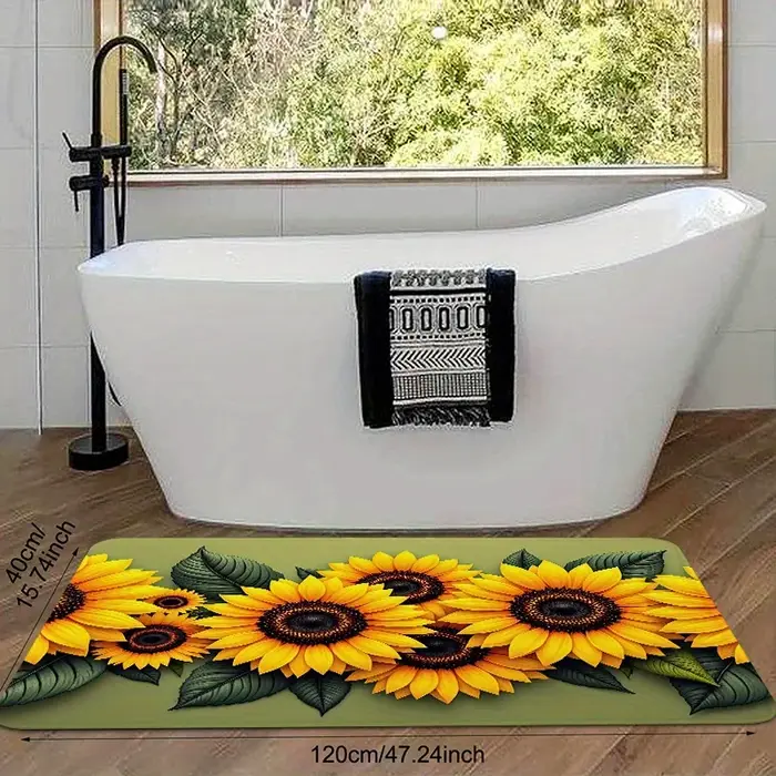 Tapis de sol VIKAMA motif tournesol floral pour l'automne, tapis de salon, tapis de canapé, tapis de cuisine, paillasson d'entrée, tapis de bienvenue