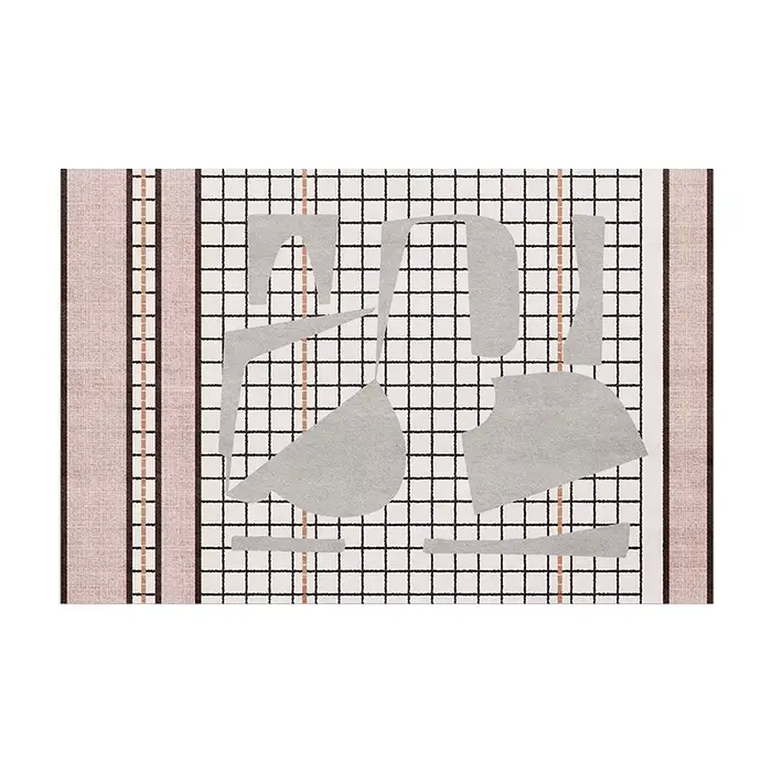 Tapis pour salon, antidérapant, imperméable, résistant à la saleté, tapis de sol à rayures roses, fo