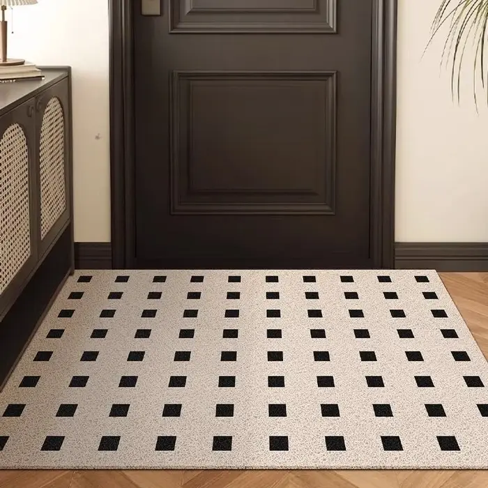 Paillasson d'entrée en soie résistant à la saleté, antidérapant, lavable, peut être coupé sur mesure.