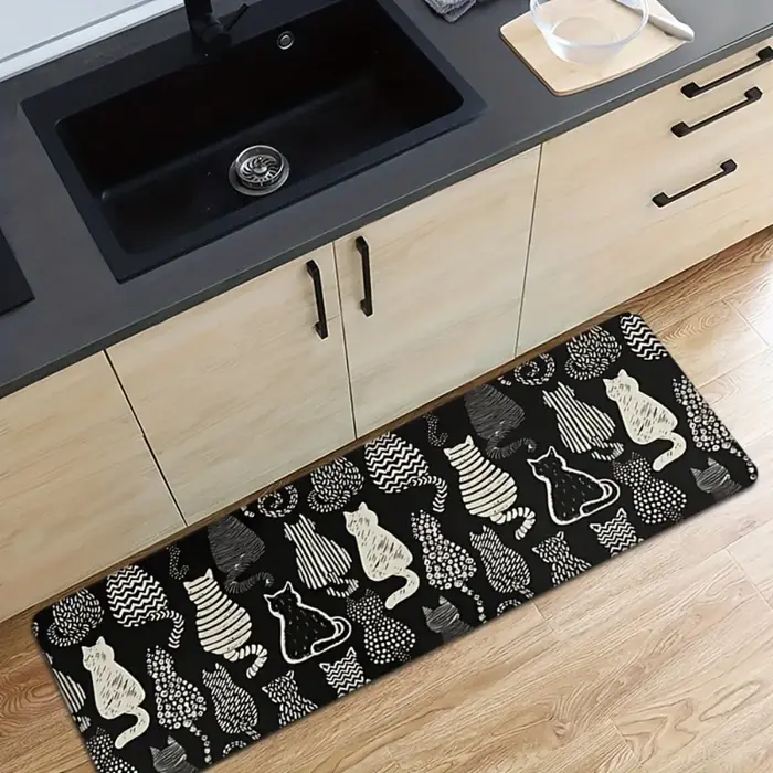 Tapis à motif de chat de dessin animé
