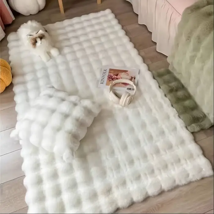 Tapis en fourrure de lapin