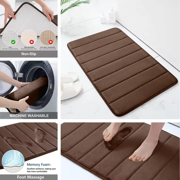 Tapis de bain Super absorbant en mousse à mémoire de forme