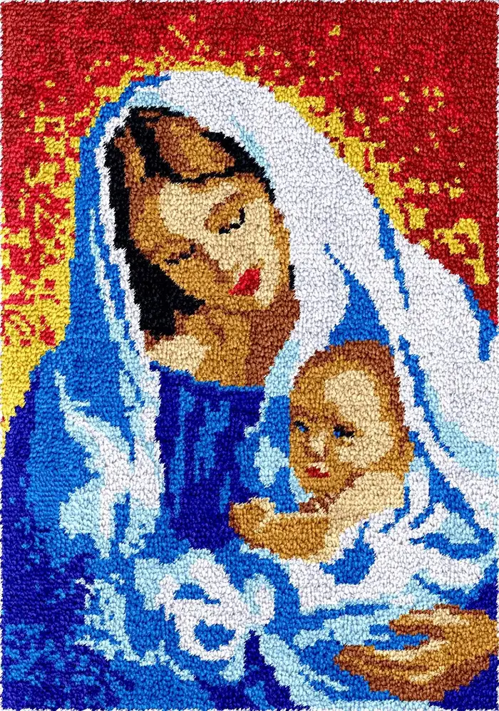 Madonna dell Granduca tapis broderie loquet crochet kits tapis aiguille arts artisanat toile noeud t