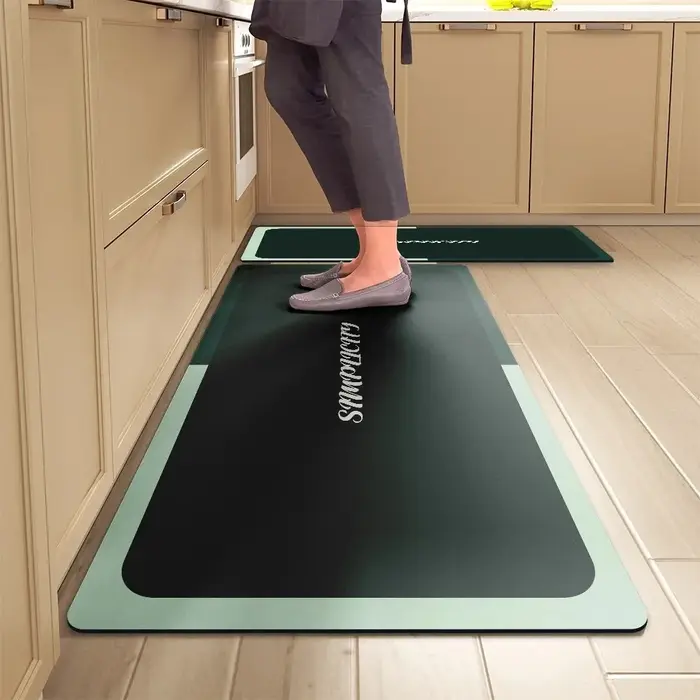 VIKAMA Tapis de cuisine simple style américain absorbant l'eau pour salle de bain