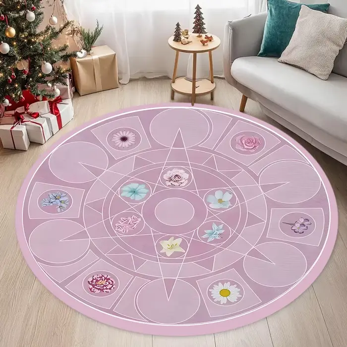 Tapis rond avec symbole mystique