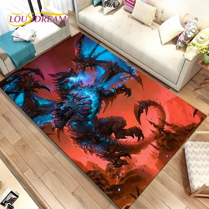 World of Warcraft-Tapis décoratif 3D pour salon et chambre à coucher