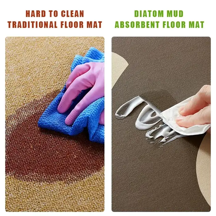 Tapis de Cuisine Beige en Polymère PVC