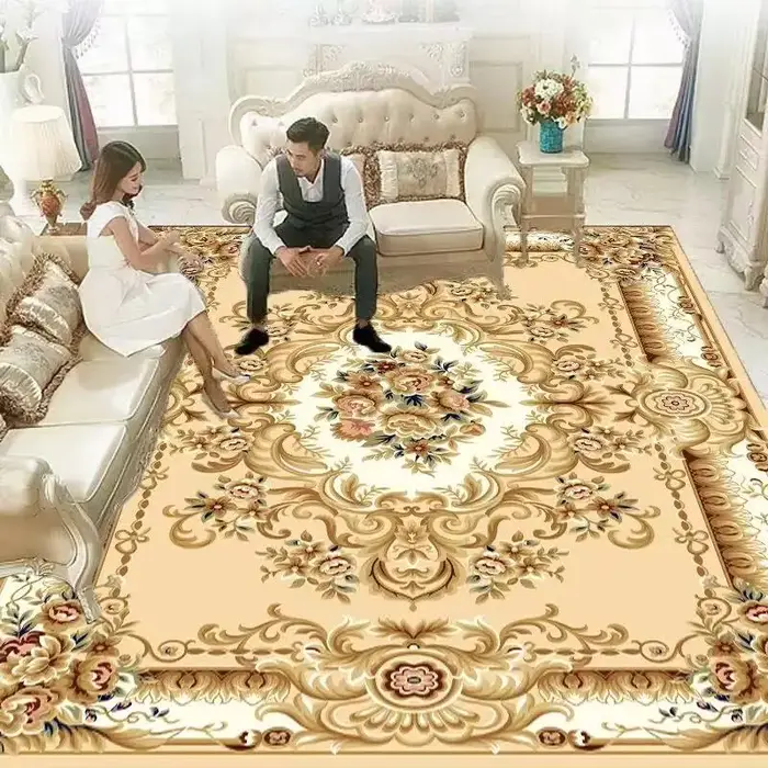 Tapis persan rétro pour la décoration de la maison, style européen, tapis de salon, côté canapé, grande surface, lea, porte d'entrée, Everakroom, polymères de sol