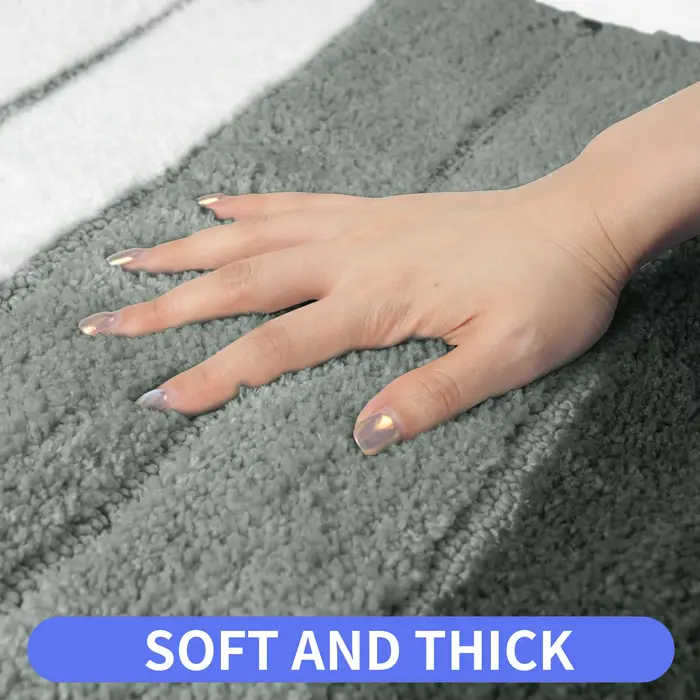 Ensemble de tapis de salle de bain 2 pièces en peluche Shaggy doux absorbant