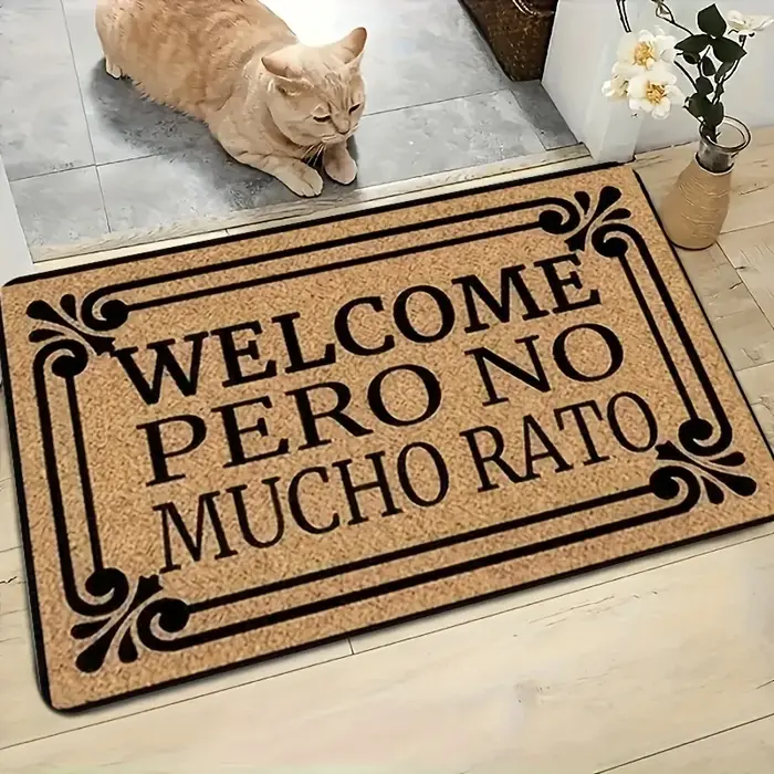 Tapis de porte simple à fleurs de café