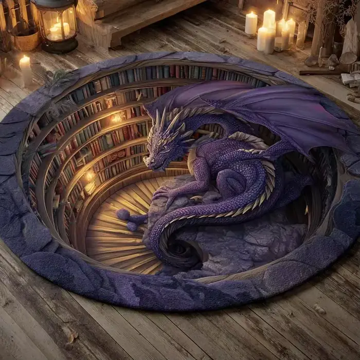 Abyss Canyon tapis rond Illusion d'optique Texture de roche sol 3D salon chambre décor à la maison