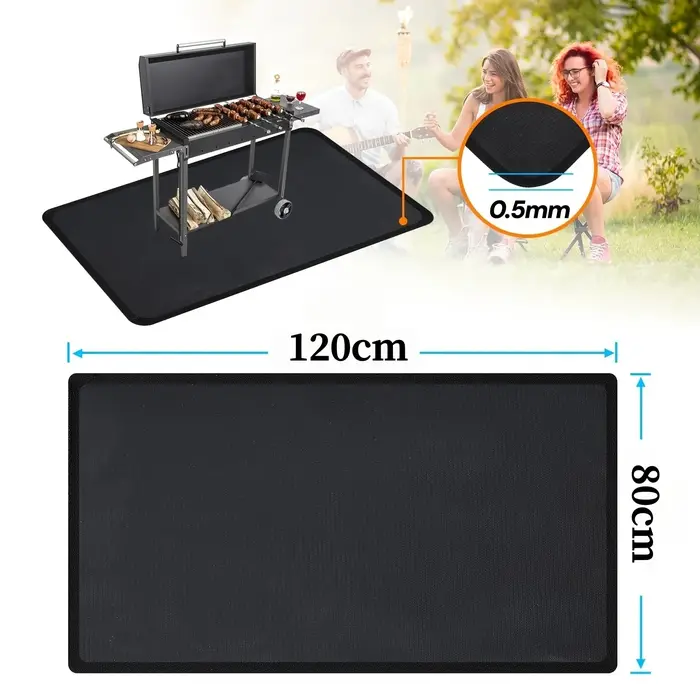 Tapis ignifuge pour barbecue extérieur, tapis pour foyer, tapis de protection pour pelouse de patio/