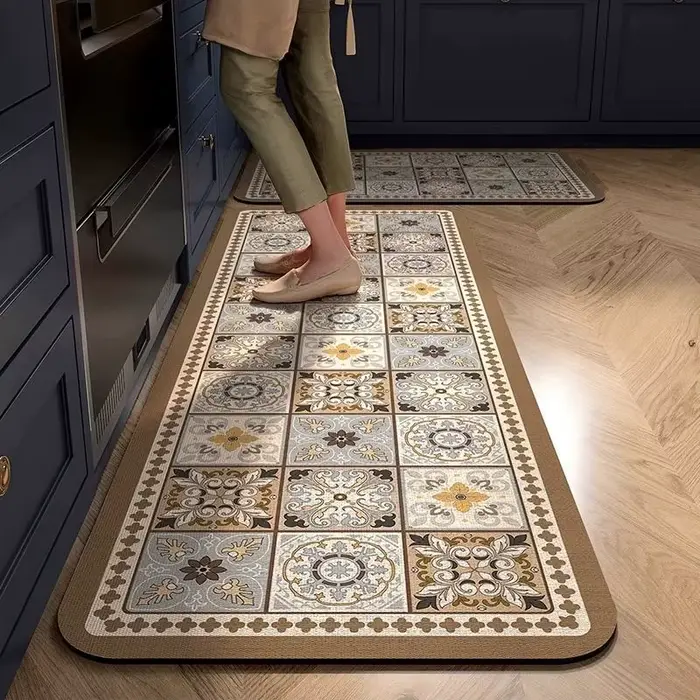 Tapis de sol de cuisine français en terre de diatomée