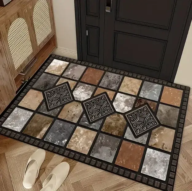 VIKAMA Tapis de style vintage de luxe léger pour entrée et couloir