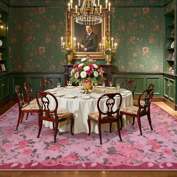 Tapis de jardin de roses à fleurs Vintage romantique