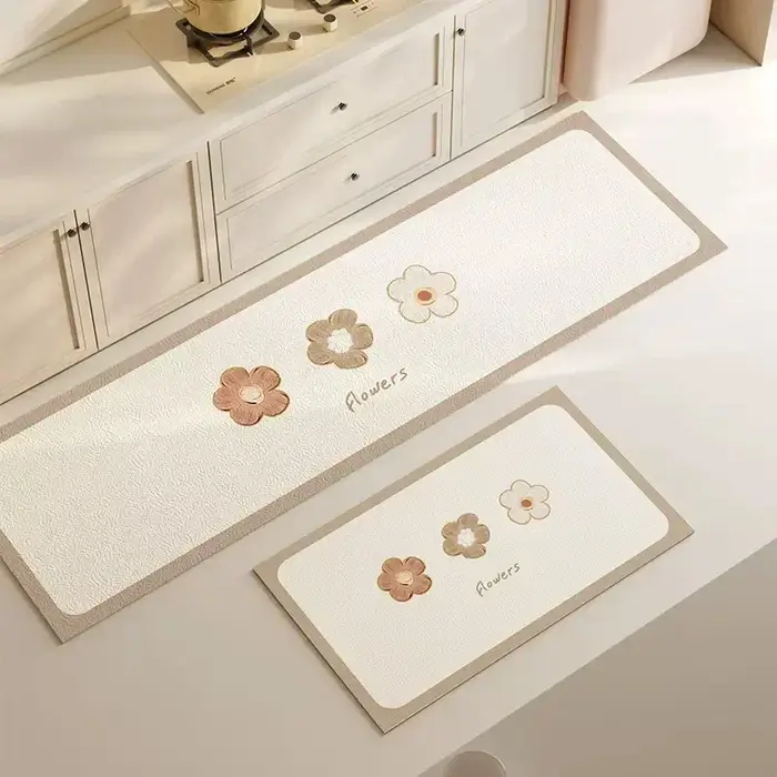 Tapis de cuisine en Pvc, imperméable, en cuir, résistant à l'huile, antidérapant, Long, décoration d