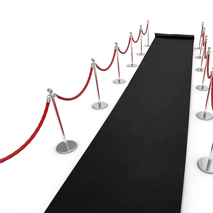 Tapis noir anti-dérapant tapis de mariage allée coureur événement fête cérémonie funéraire Festival allée coureur décoration longueur personnalisée