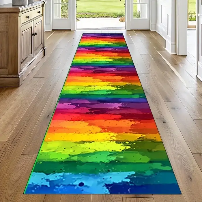 Tapis rectangulaire long décoratif, adapté aux espaces domestiques et commerciaux, y compris les salons, les tapis de canapé, les chambres à coucher