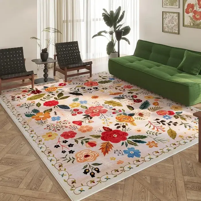 Tapis pour salon rétro Floral grande surface