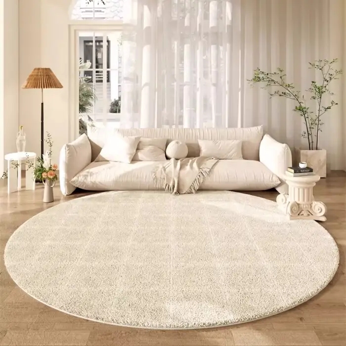 Tapis rond de décoration de salon de Style crème