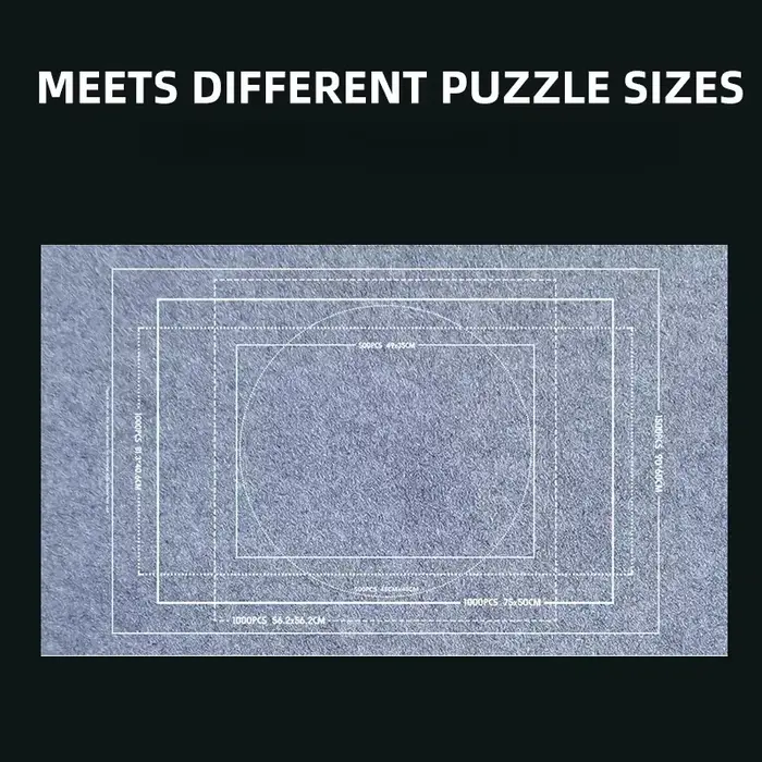 Tapis de puzzle noir/gris en feutre
