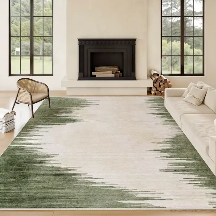 Tapis de salon anti-alde lavables verts