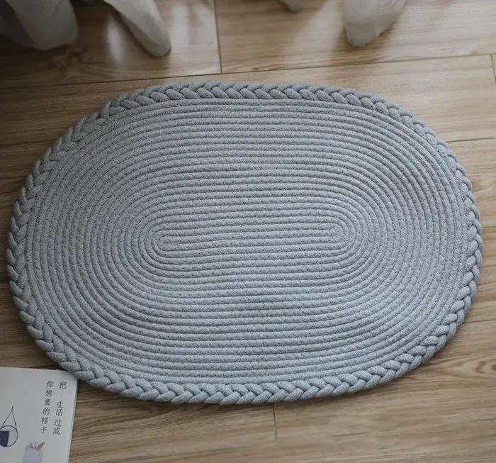 Polymères de jute simples faits à la main, 100% Lea Doorvirus, non ald, respectueux de l'environnement, tapis, coussin de sol, décoration de la maison, 65x45cm