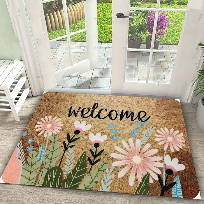 Tapis de bienvenue papillon Floral, imprimé marguerite Magnolia, décor de sol antidérapant pour entr