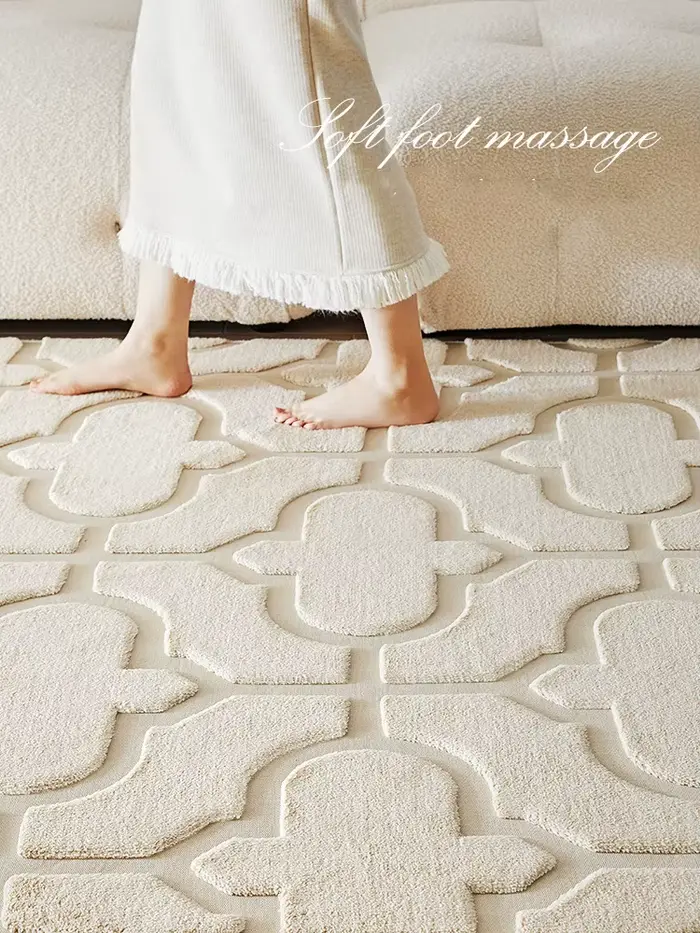 Tapis de salon crème style français