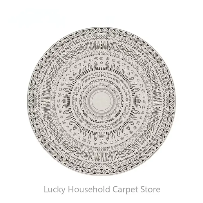 Tapis rond marocain pour chaise longue, doux, antidérapant, couleur claire, décoration de salon, tap
