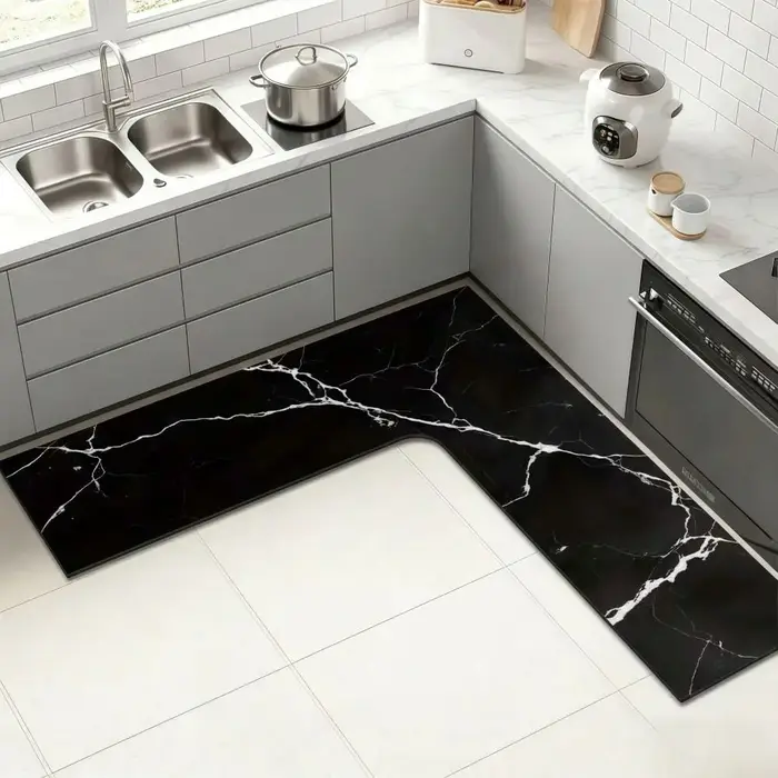 Tapis d'angle de cuisine de luxe en forme de L