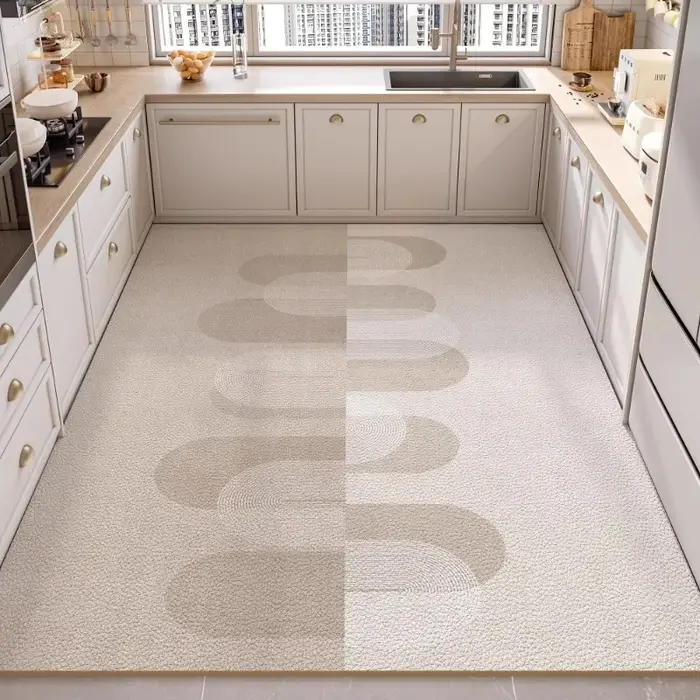 Tapis de cuisine imperméable, tapis de sol en PVC, grand format, antidérapant, anti-huile, tapis de sol de style minimaliste, décoration intérieure.