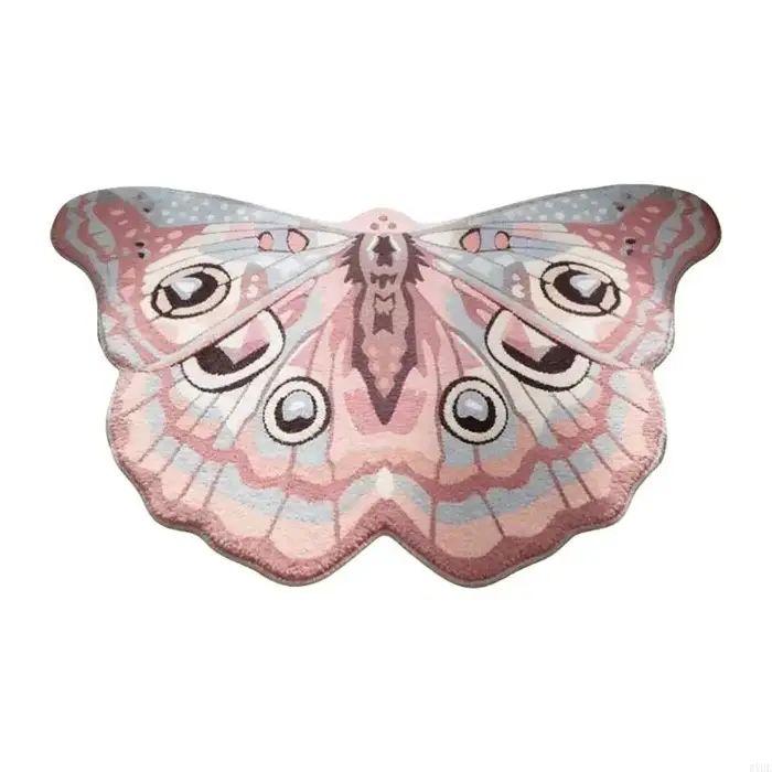 Tapis imprimé papillon, couverture douce avec support antidérapant pour chambre à coucher, entrée, s